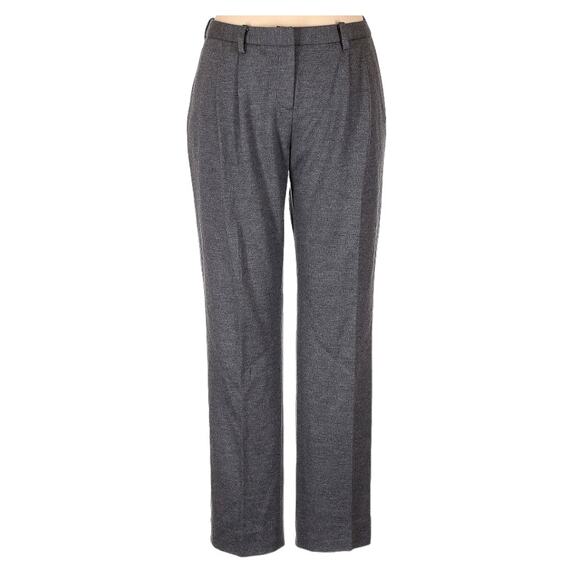 NELLIE PARTOW Wool Cashmere Pants 12 Straight Leg Trousers 33x29 Pleats Gray‎ - Picture 1 of 5
